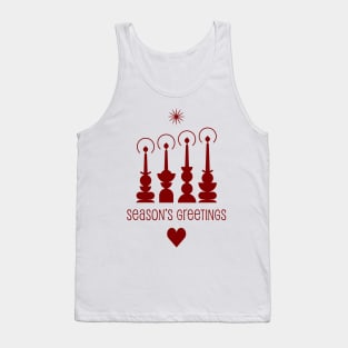 Traditional Christmas candlelights Finnish  retro style , the star, season’s Greetings. Tank Top